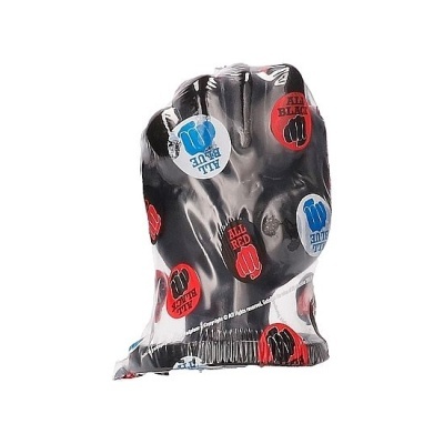 Mala de mão em forma de punho preto com estampas coloridas