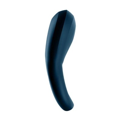 Vibrador preto curvo em silicone e plástico