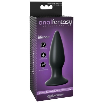 Embalagem de plug anal recarregável preto de silicone