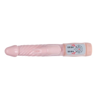 Vibrador cor de pele com controlo remoto e textura espiral