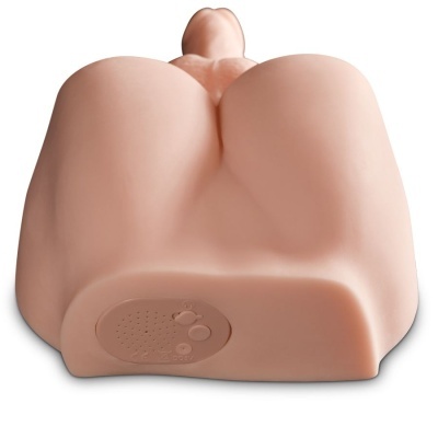 Manequim torso humano cor de pele com botões e orifícios na base