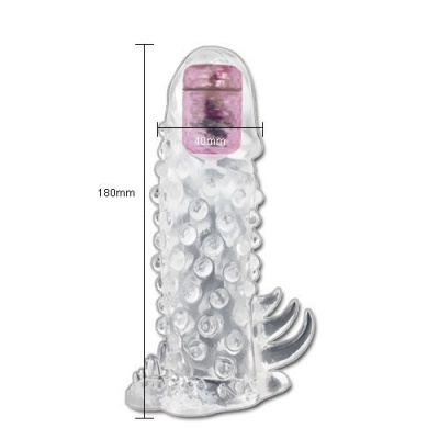 Produto transparente texturizado com cápsula roxa e três saliências curvas na base