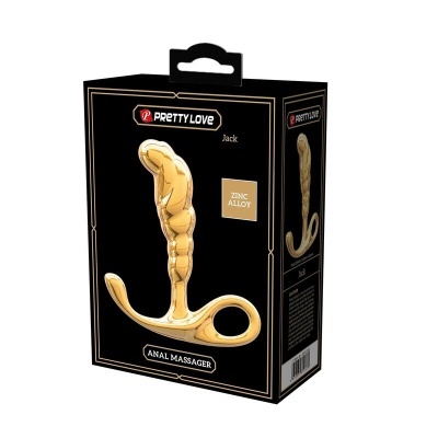 Embalagem de massageador anal dourado Pretty Love Jack