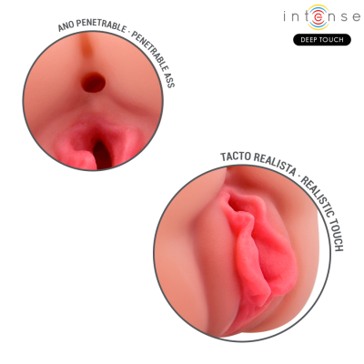 Detalhes de produto sexual em silicone com texto descritivo em português e inglês