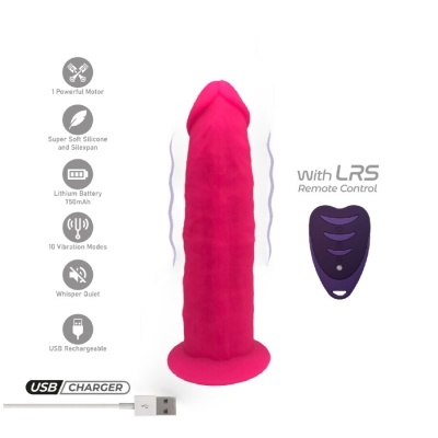 Vibrador rosa com comando remoto roxo e carregador USB