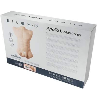 Embalagem do produto Apollo L Male Torso com imagem de torso masculino realista