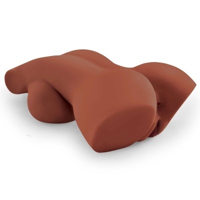 Escultura decorativa de forma humana abstrata castanha deitada