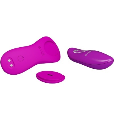 Dispositivo eletrónico roxo com três partes destacadas sobre fundo branco