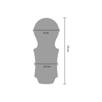 Molde cinzento com dimensões 10 cm altura, 4 cm e 3,5 cm largura