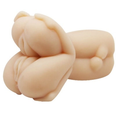 Modelo anatómico em silicone cor de pele sobre fundo branco