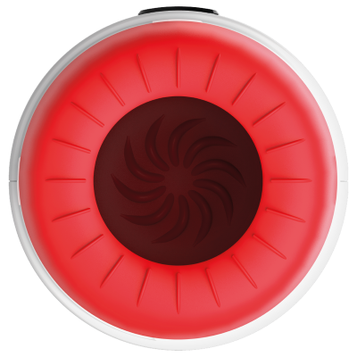 Roda de exercícios vermelha e preta vista de cima