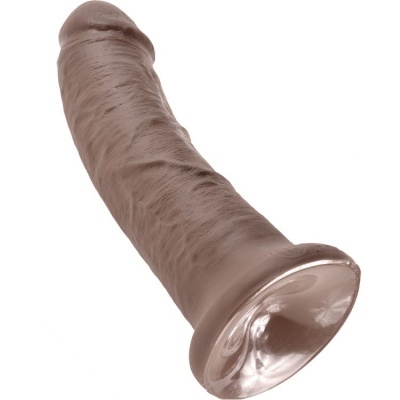 Dildo de silicone castanho com base de ventosa