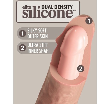 Modelo de silicone de dupla densidade com partes numeradas e texto descritivo