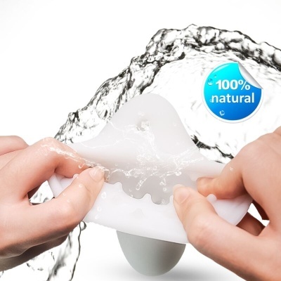 Produto branco flexível para massagem com selo 100% natural