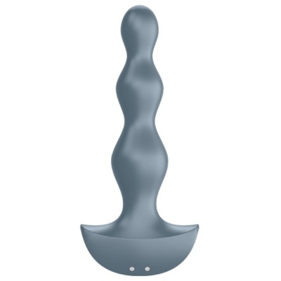 Produto cinzento com forma ondulada e base larga curva em fundo branco