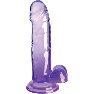 Dildo roxo translúcido com base de ventosa