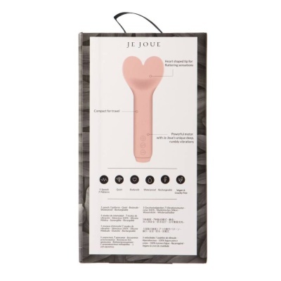 Embalagem de vibrador cor-de-rosa em forma de coração da marca JE JOUE