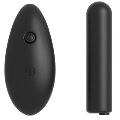 Dispositivos eletrônicos pretos, um oval e um cilíndrico, com botão e símbolo visíveis.