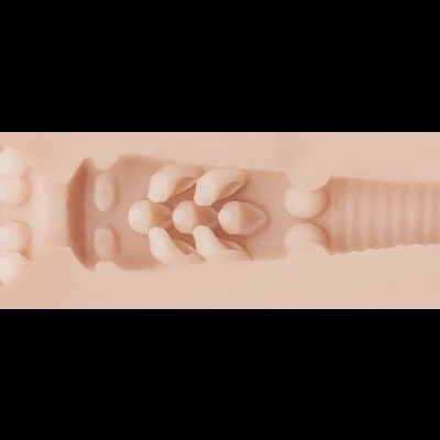 Massageador manual em silicone rosa claro com texturas variadas