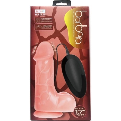 vibrador anatómico cor pele com controlo remoto preto na embalagem vermelha e castanha