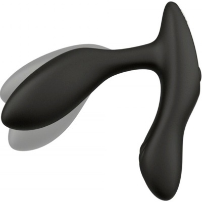 Dispositivo preto curvado sobre fundo branco