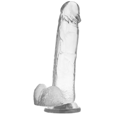 Dildo transparente com ventosa e formato realista