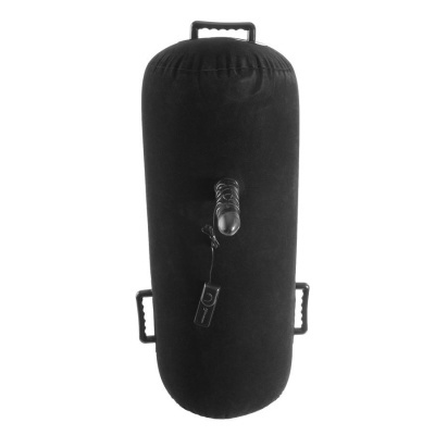 Saco de pancadas insuflável preto com pegas e controlo remoto