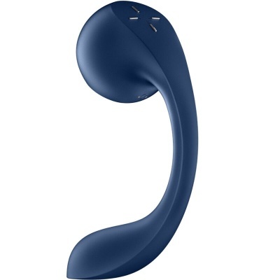 Auricular wireless azul escuro com botões de controlo