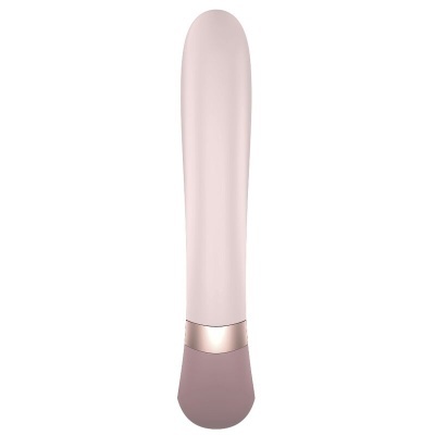 Vibrador rosa claro com base rosa escuro e detalhe metálico