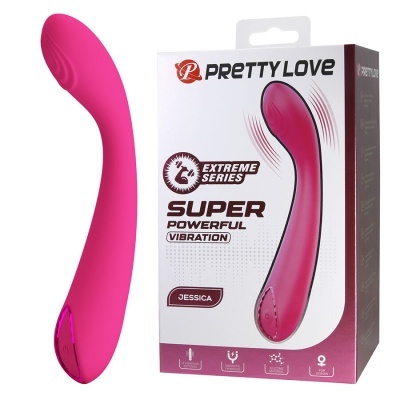 vibrador rosa em silicone com caixa da marca PRETTY LOVE