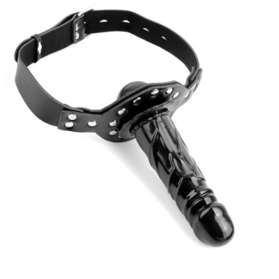 Brinquedo sexual preto com correia ajustável e fivelas