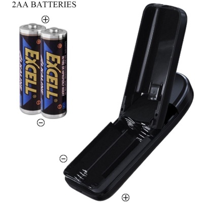 pilhas AA EXCELL e estojo preto aberto para pilhas