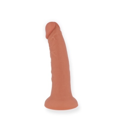 Dildo em tom de pele com base larga