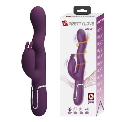 Vibrador roxo com embalagem da marca Pretty Love