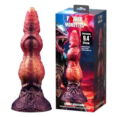 Dildo de silicone e embalagem Power Monsters com design de monstro