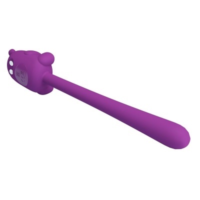 Pente de limpeza de ouvido roxo com cabeça em forma de animal em silicone