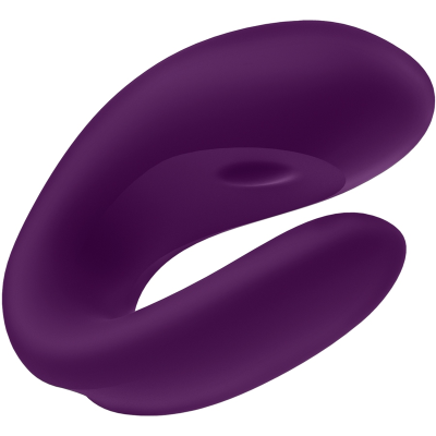 Produto de silicone roxo, formato curvado e aberto