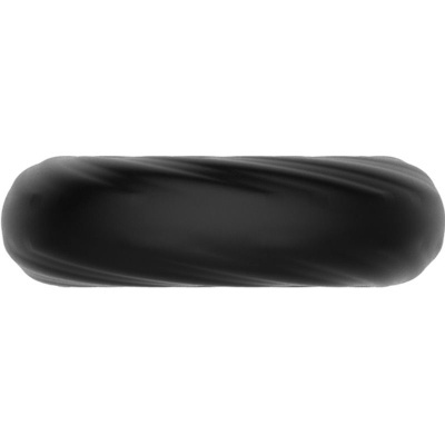 Anel masculino preto com textura espiral