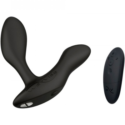 Dispositivo preto WE-VIBE em silicone com controle remoto preto com botões