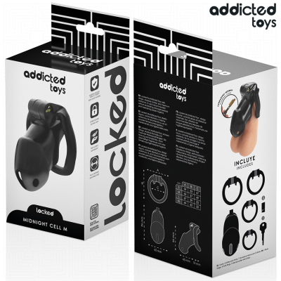 Embalagem do cadeado masculino preto Locked Midnight Cell M da addicted toys