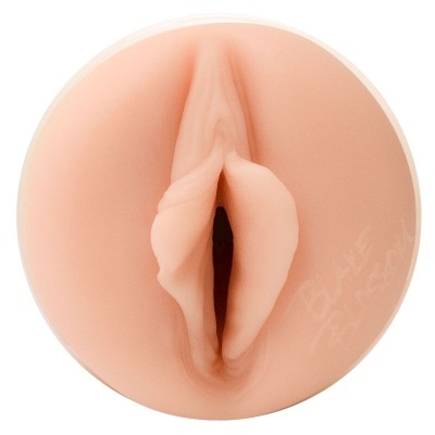 Brinquedo sexual em silicone cor de pele simula vulva com textura lisa
