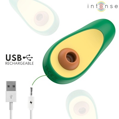 Dispositivo USB recarregável em forma de meio abacate com cabo branco USB
