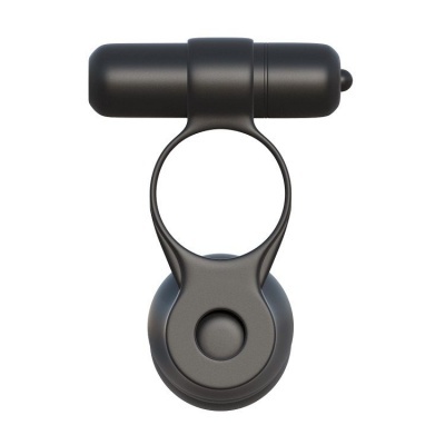 Anel preto com vibração destacável em fundo branco