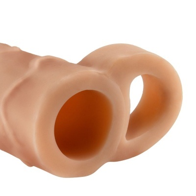 Produto sanitário em silicone cor de pele com duas aberturas circulares