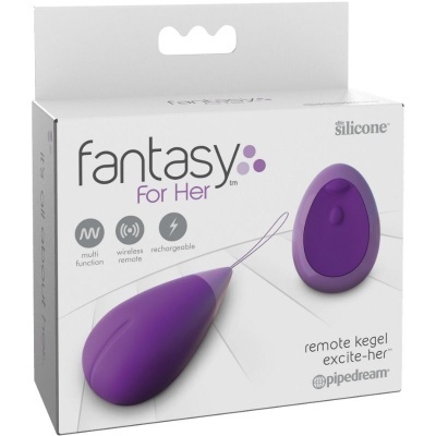 produto erótico feminino roxo em silicone com controlo remoto na embalagem