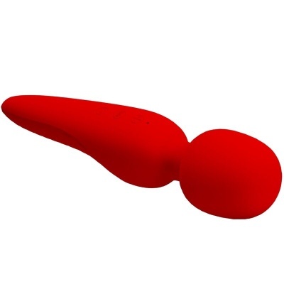 Dispositivo ergonómico vermelho em silicone com esfera numa extremidade