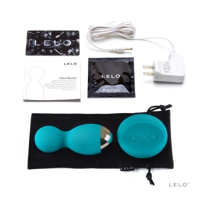 Conjunto de produto erótico LELO HULA Beads azul com acessórios e manual