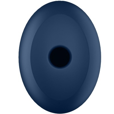 Dispositivo circular azul escuro com orifício central