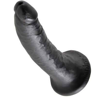 Dildo preto realista com base circular