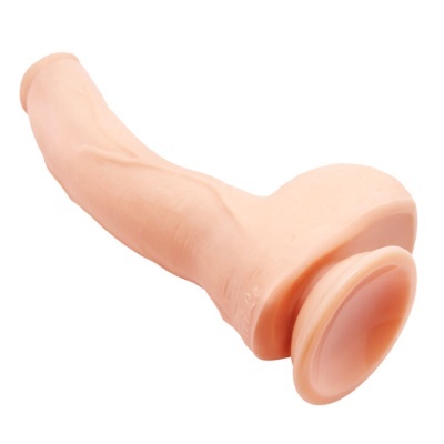 Dildo realista cor de pele com base larga circular